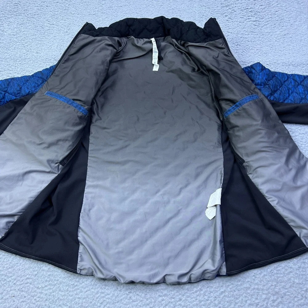 Lululemon Jacket Mens M‎ Quilted Goose Down Blue Black Lightweight Puffer